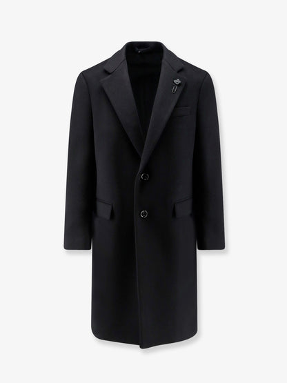 Single-breasted coat with iconic brooch thumbnail