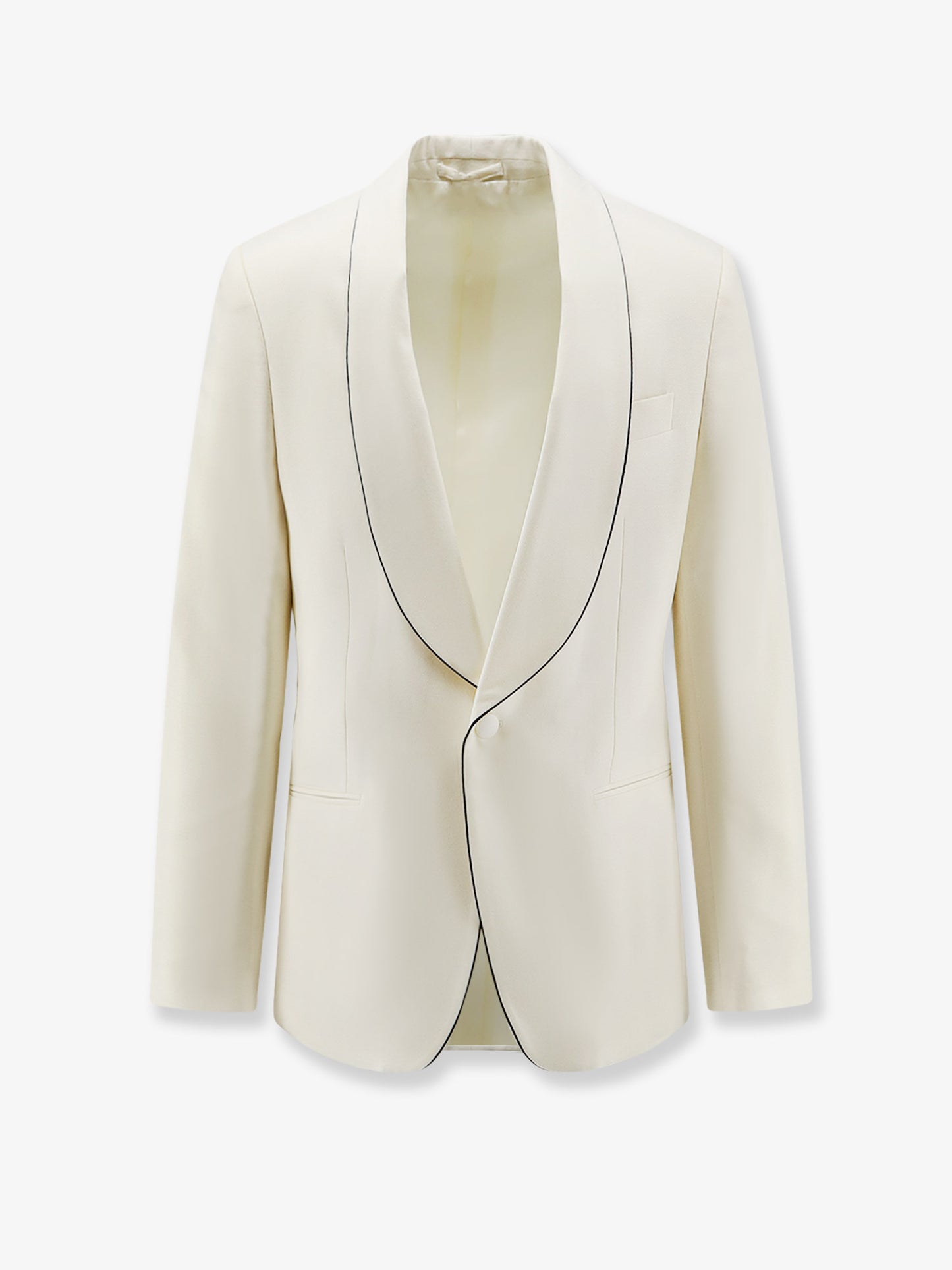 Wool blend blazer with contrasting profiles