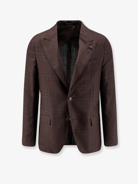 Wool blazer with Prince of Wales motif