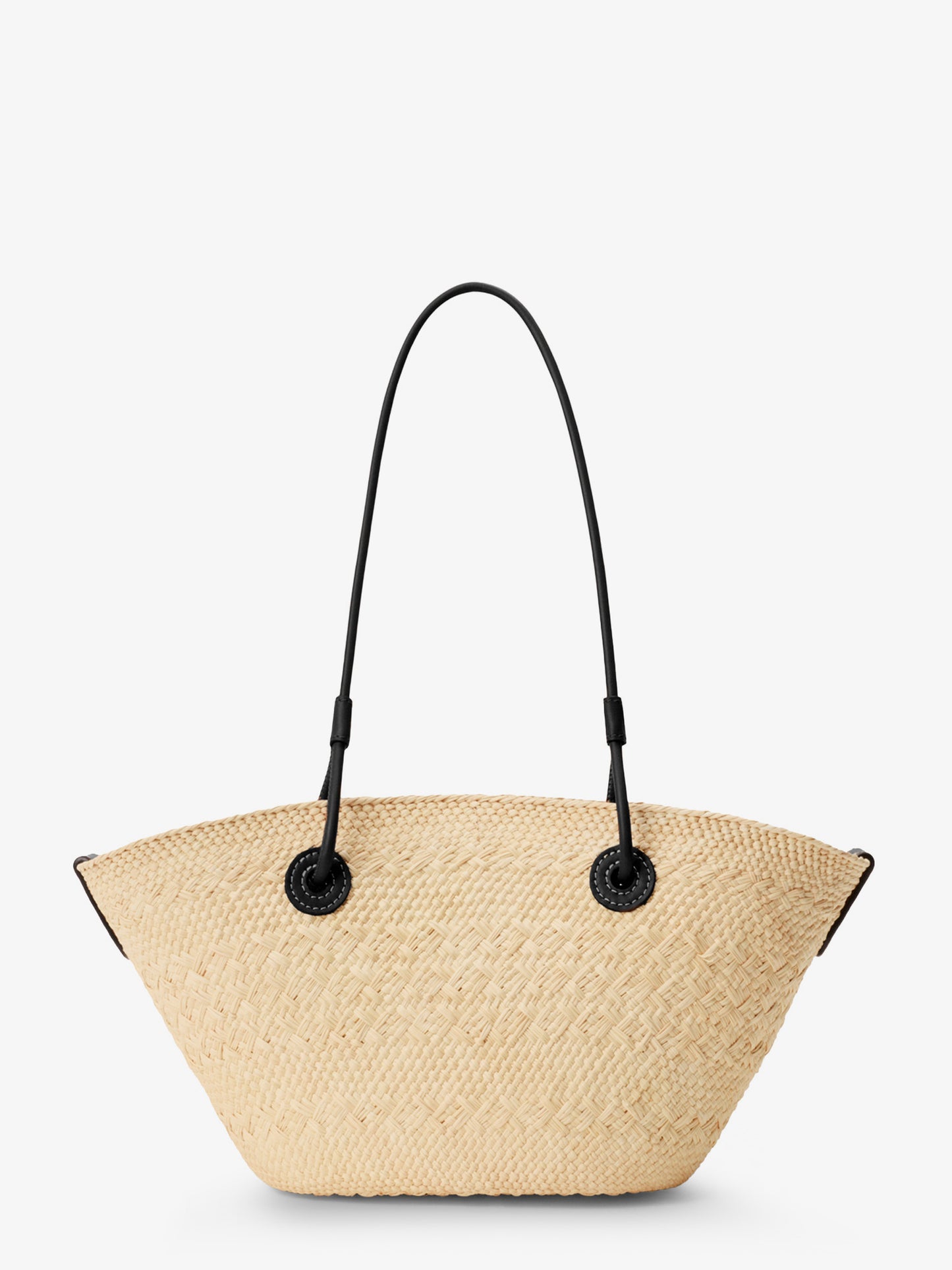 Paula's Ibiza-Borsa a spalla Anagram in foglie di palma e pelle