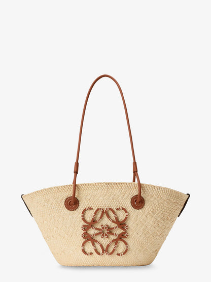 Paula's Ibiza Anagram Palm Leaf and Leather shoulder bag thumbnail