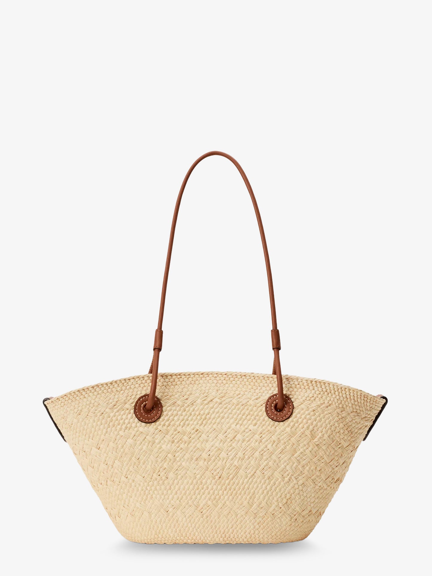 Paula's Ibiza Anagram Palm Leaf and Leather shoulder bag
