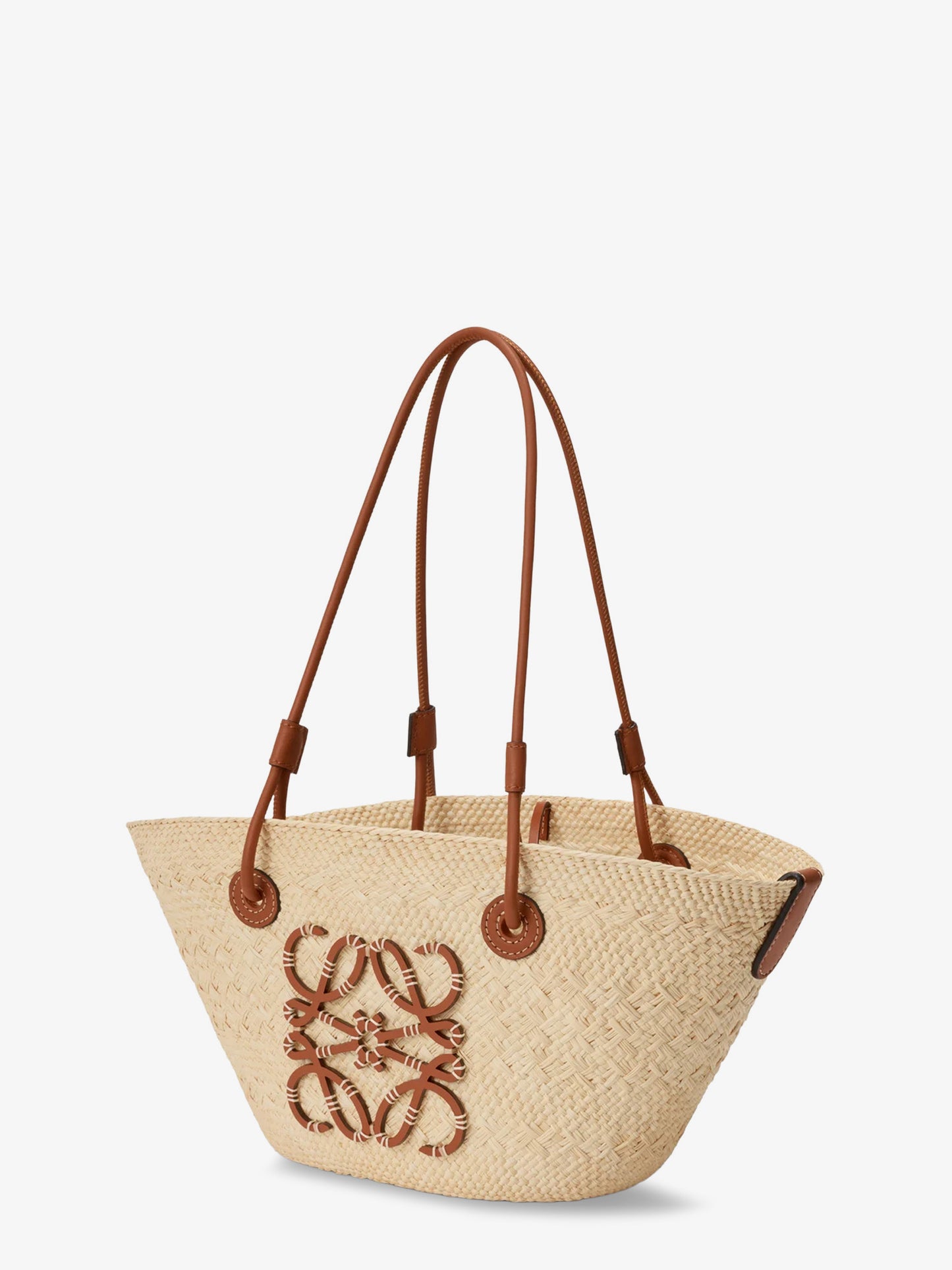 Paula's Ibiza Anagram Palm Leaf and Leather shoulder bag