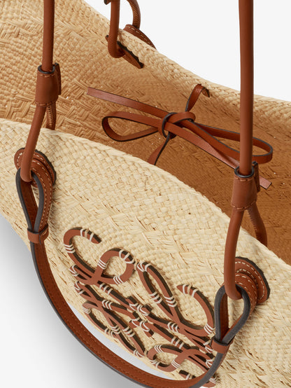 Paula's Ibiza leather and iraca palm shoulder bag thumbnail