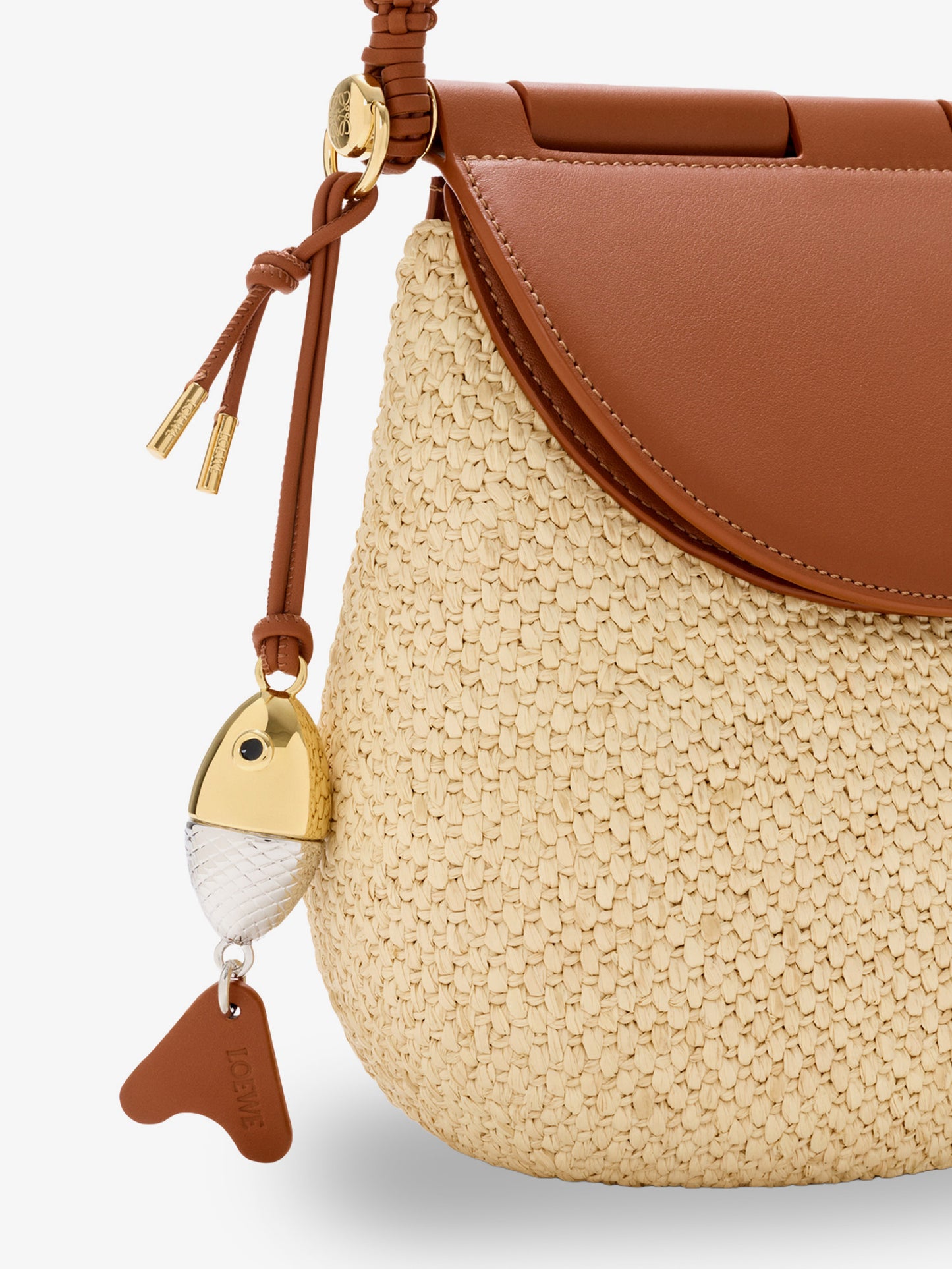 Borsa a tracolla Pescador Paula's Ibiza in rafia e pelle