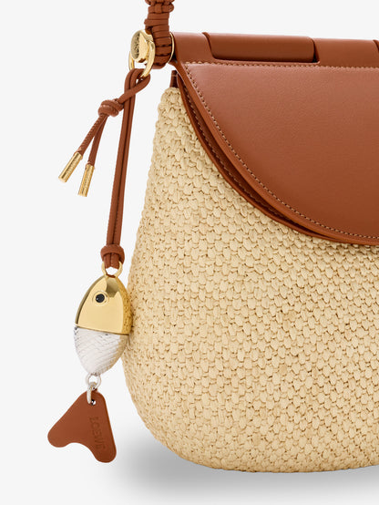 Borsa a tracolla Pescador Paula's Ibiza in rafia e pelle thumbnail