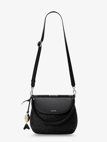 Paula's Ibiza -Pescador raffia and leather handbag thumbnail