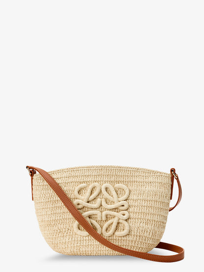Paula's Ibiza -Eclipse raffia and leather crossbody bag thumbnail