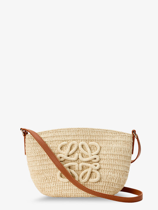Paula's Ibiza -Eclipse raffia and leather crossbody bag