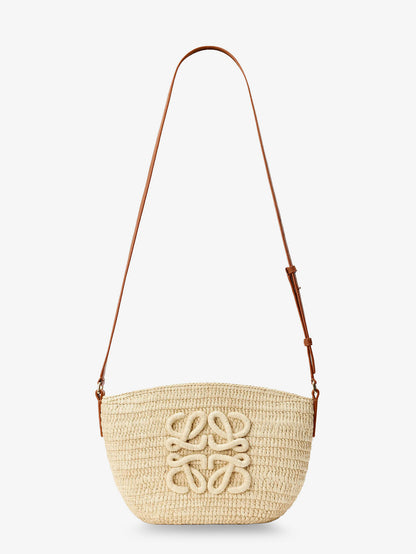 Paula's Ibiza -Eclipse raffia and leather crossbody bag thumbnail