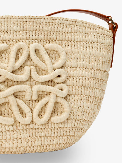 Paula's Ibiza -Eclipse raffia and leather crossbody bag thumbnail