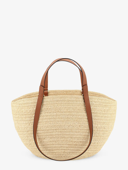 Paula's Ibiza -Eclipse Raffia and Leather handbag with 3D Anagram logo thumbnail