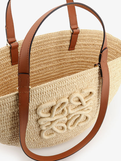 Paula's Ibiza -Eclipse Raffia and Leather handbag with 3D Anagram logo thumbnail