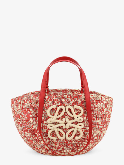 Paula's Ibiza -Medium Eclipse raffia and leather shoulder bag with 3D Anagram logo thumbnail