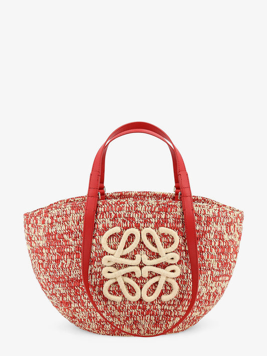 Paula's Ibiza -Medium Eclipse raffia and leather shoulder bag with 3D Anagram logo