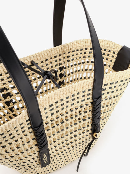 Paula's Ibiza -Braid raffia and leather shoulder bag thumbnail