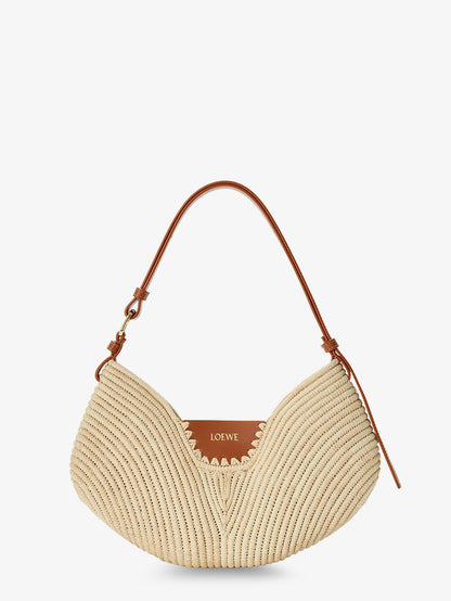 Paula's Ibiza-Swing leather and raffia shoulder bag thumbnail