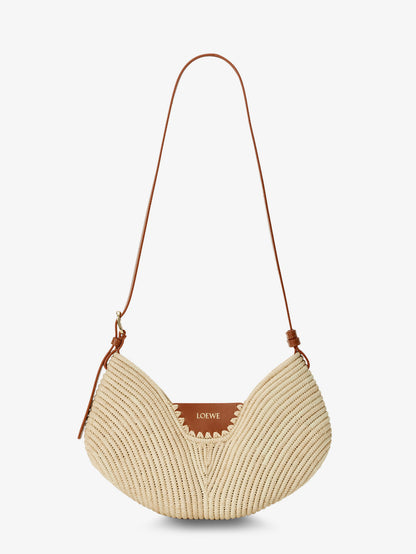 Paula's Ibiza-Swing leather and raffia shoulder bag thumbnail