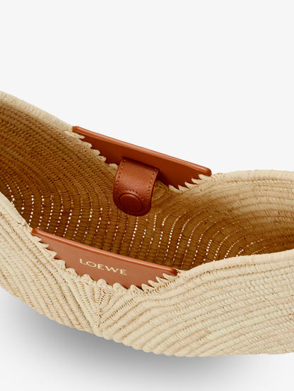 Paula's Ibiza-Swing leather and raffia shoulder bag thumbnail