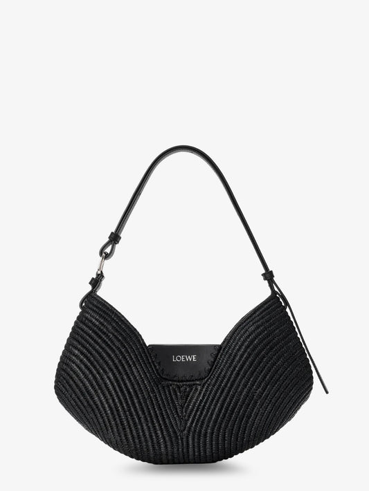 Paula's Ibiza-Swing raffia and leather shoulder bag