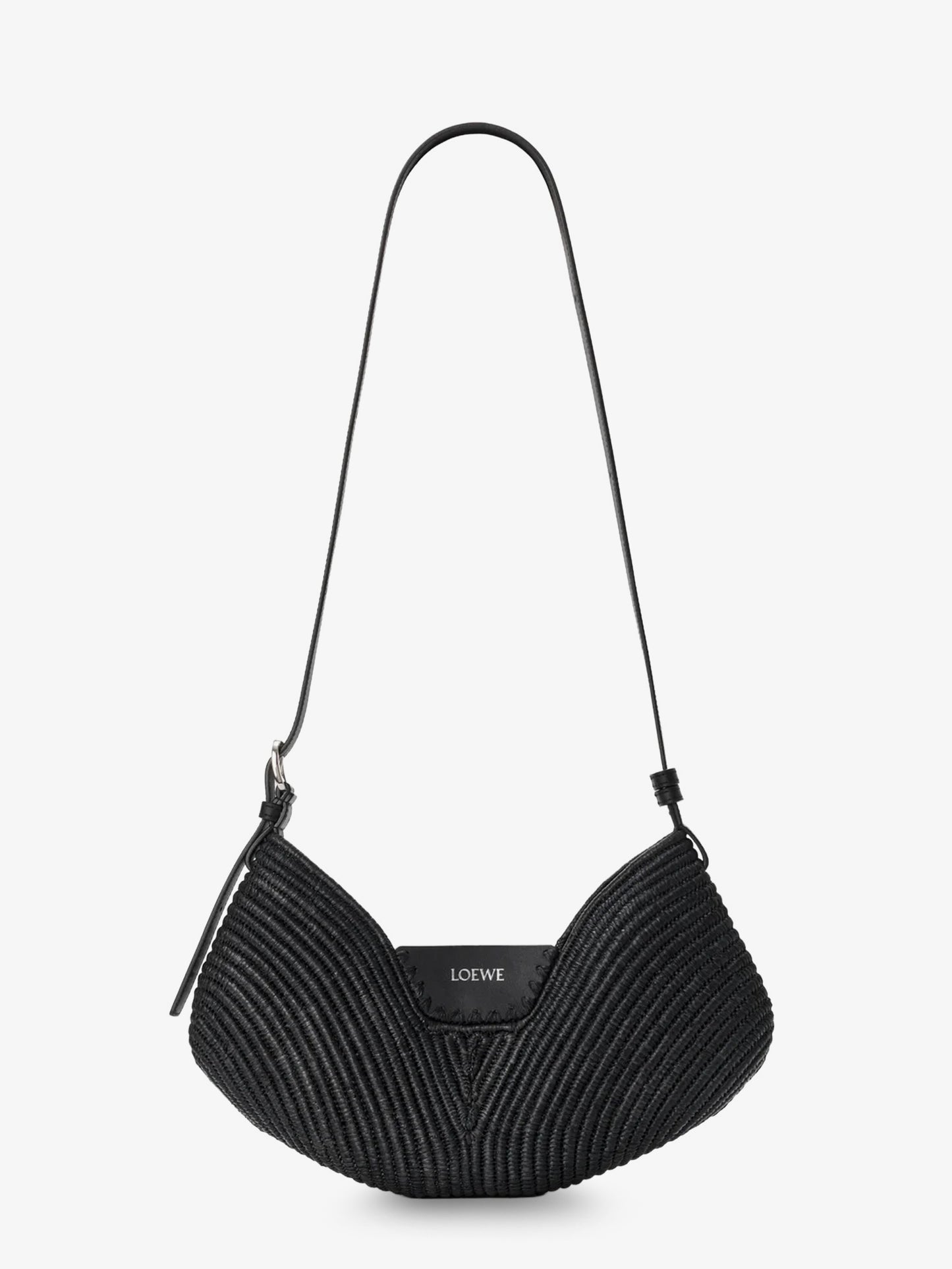 Paula's Ibiza-Swing raffia and leather shoulder bag