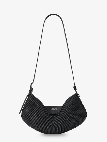 Paula's Ibiza-Swing raffia and leather shoulder bag thumbnail