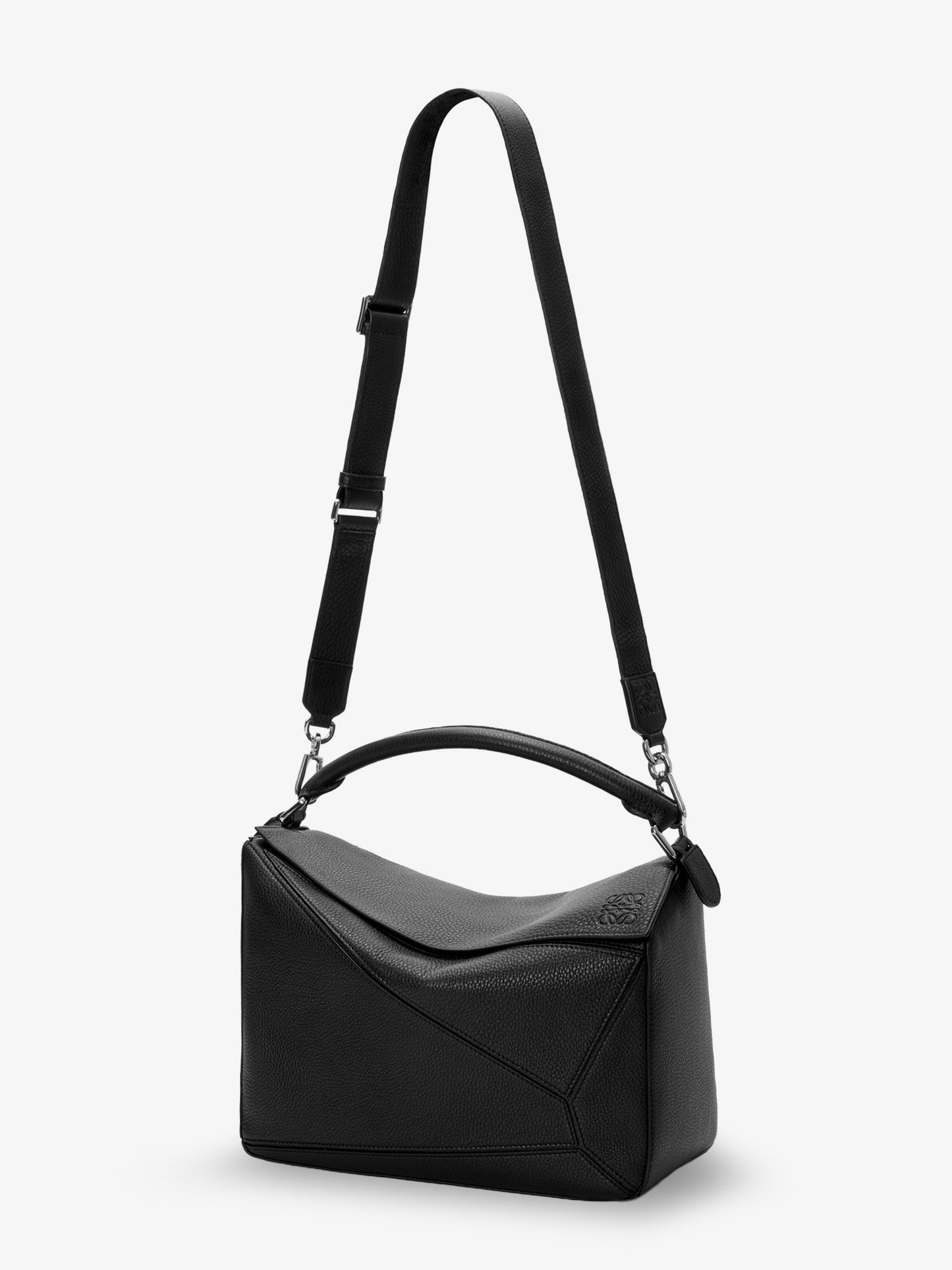 Borsa a mano Puzzle Large in pelle martellata