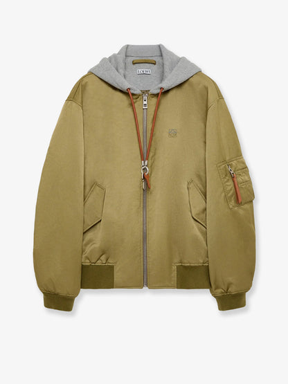 Technical fabric bomber with hood thumbnail