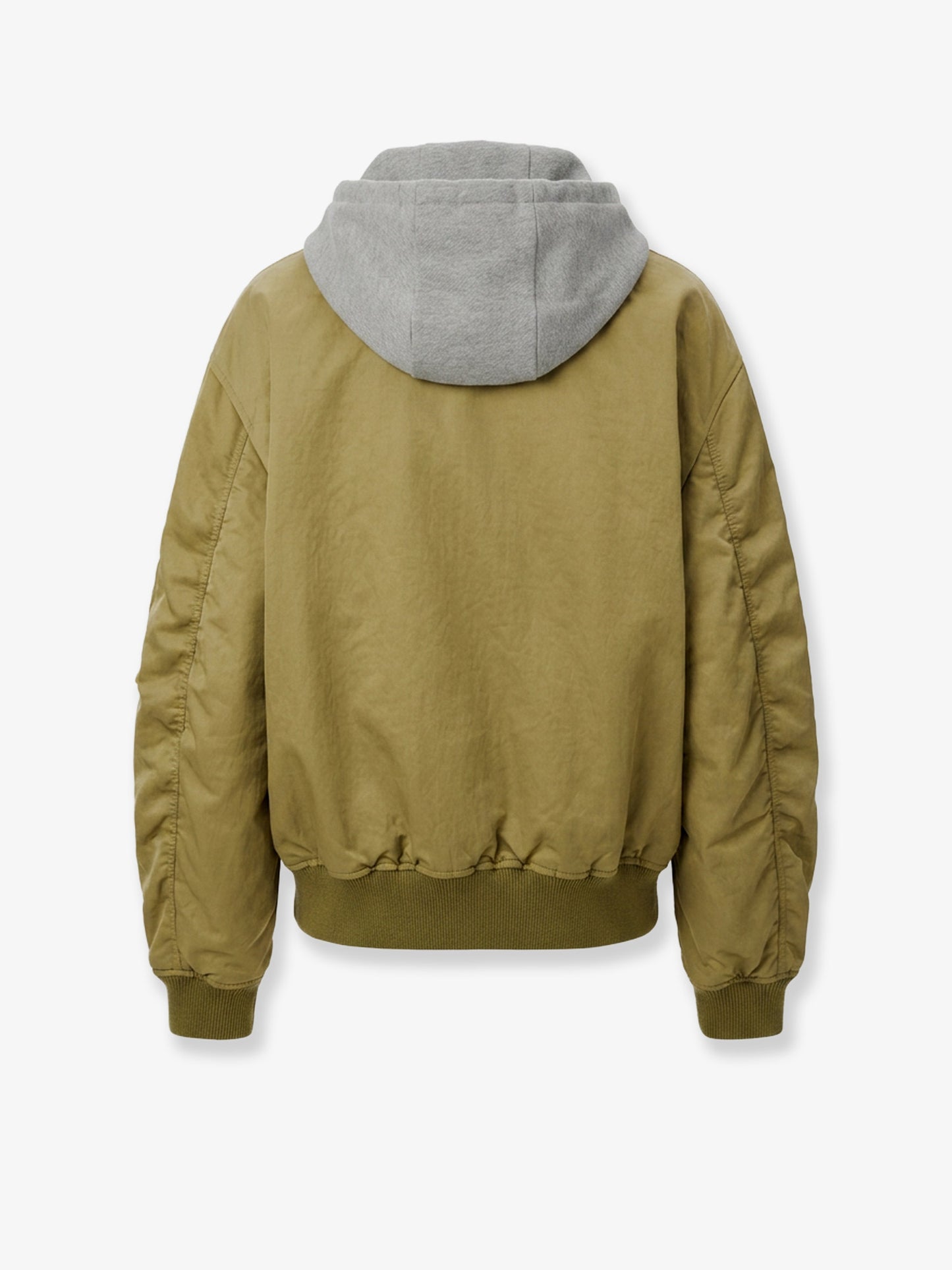 Technical fabric bomber with hood