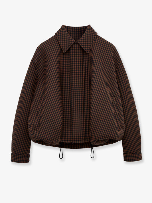 Wool jacket with checked pattern