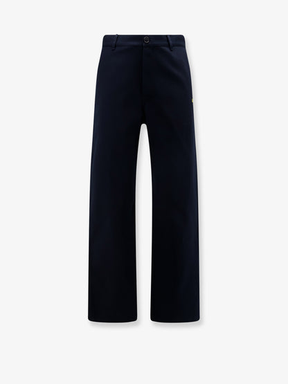 Denim trousers with contrasting embroidered logo thumbnail