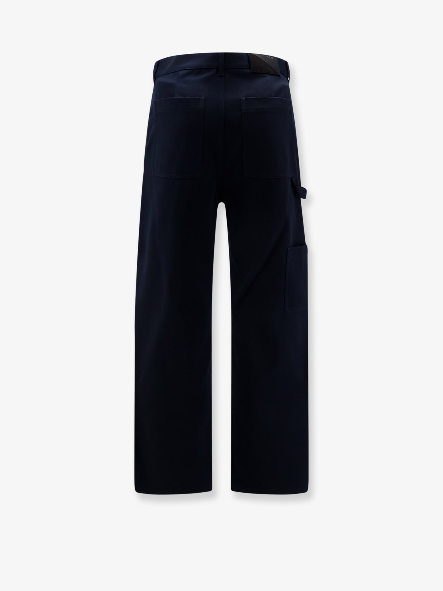 Denim trousers with contrasting embroidered logo