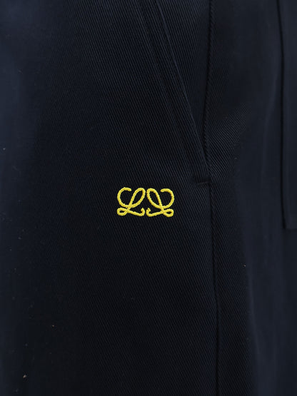 Denim trousers with contrasting embroidered logo thumbnail