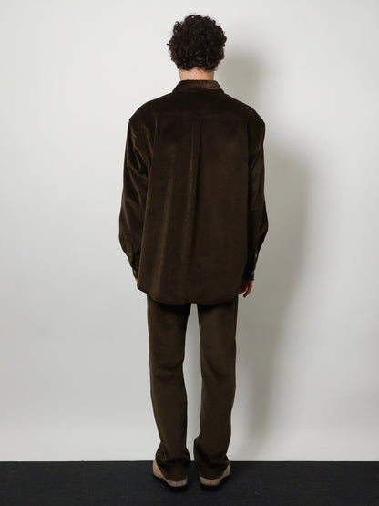 Corduroy shirt with leather pocket thumbnail