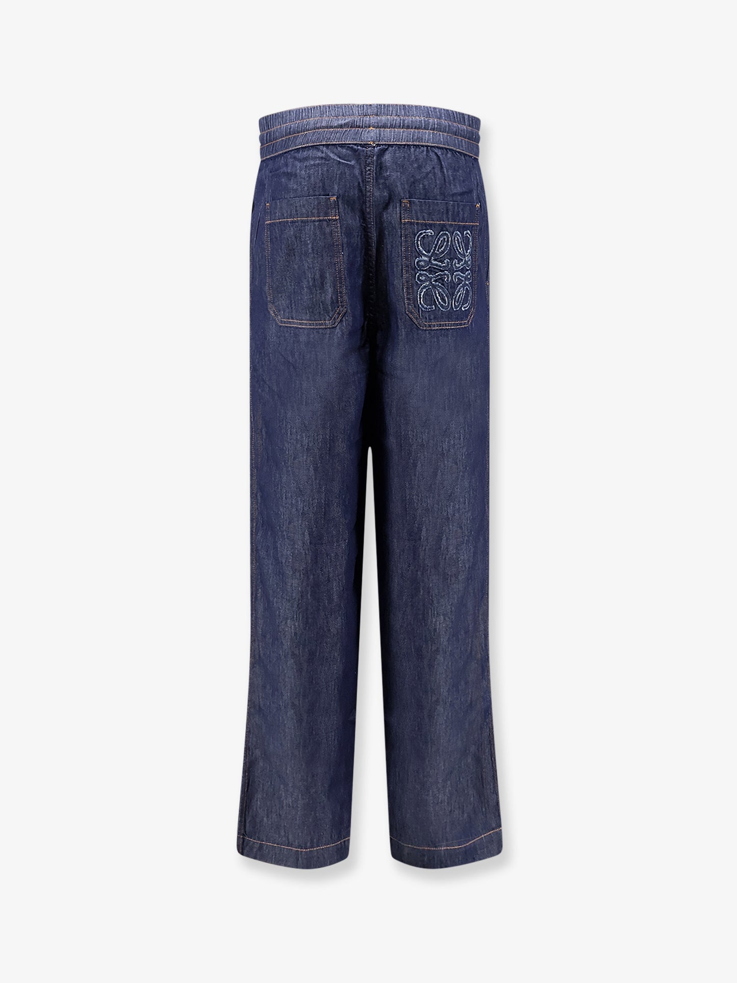 Jeans with adjustable drawstring