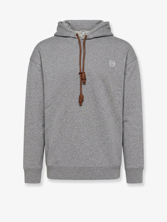 Cotton sweatshirt with front embroidered logo