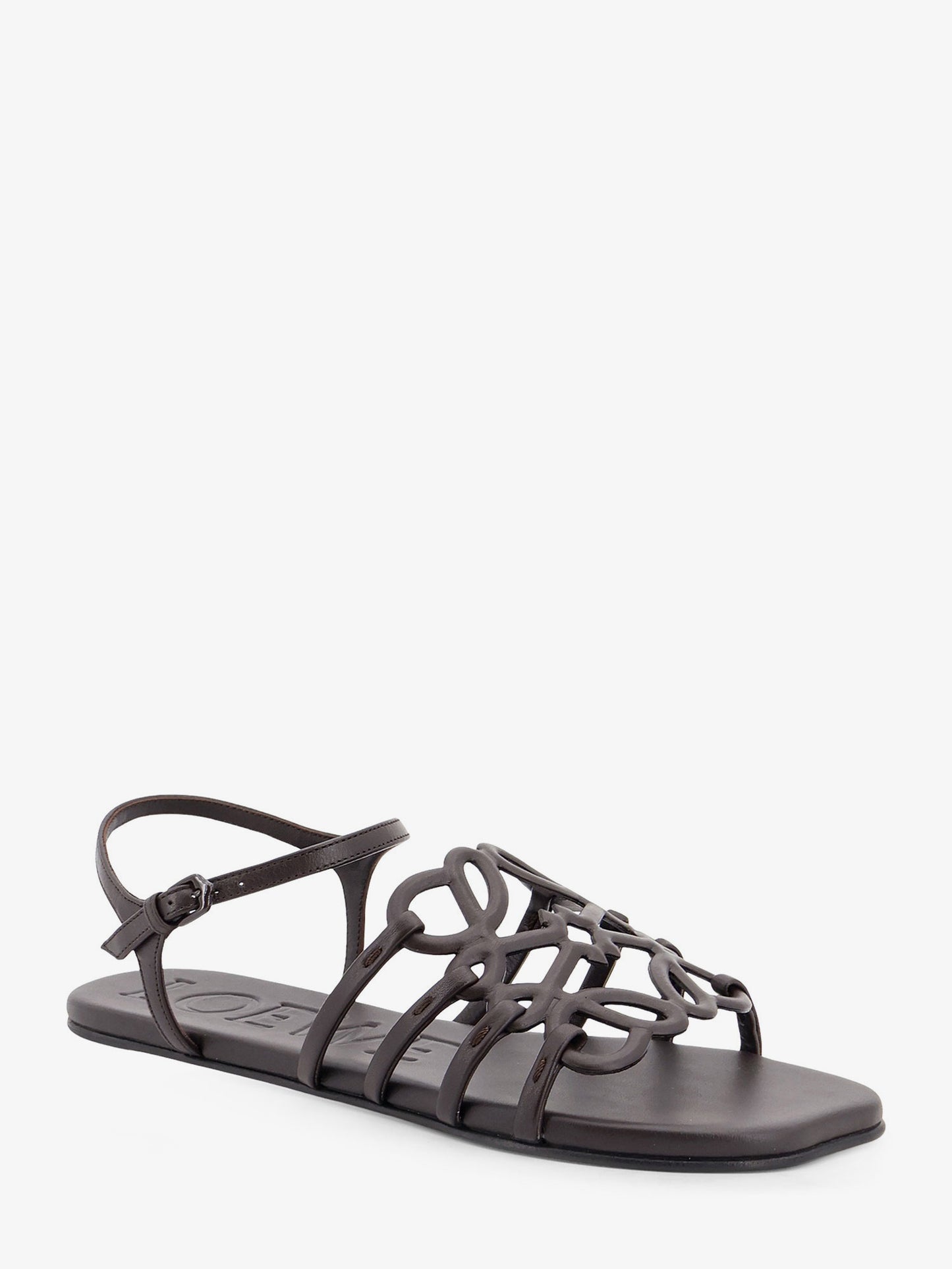 Paula's Ibiza -Petal leather sandals with Anagram logo on the front