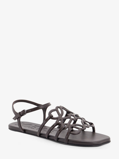 Paula's Ibiza -Petal leather sandals with Anagram logo on the front thumbnail
