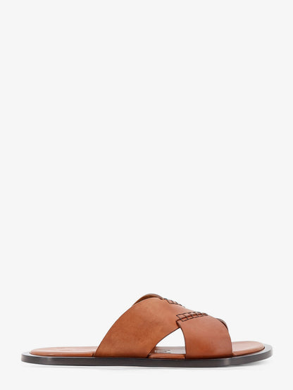 Flex leather sandals with crisscross detail thumbnail