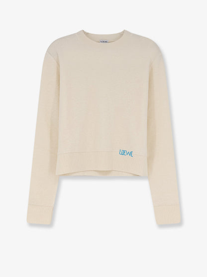 Wool sweater with contrasting embroidered logo on the bottom thumbnail