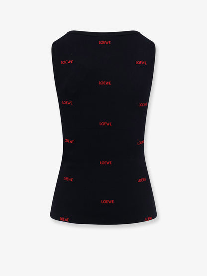 Cotton tank top with all-over logo lettering embroidery thumbnail