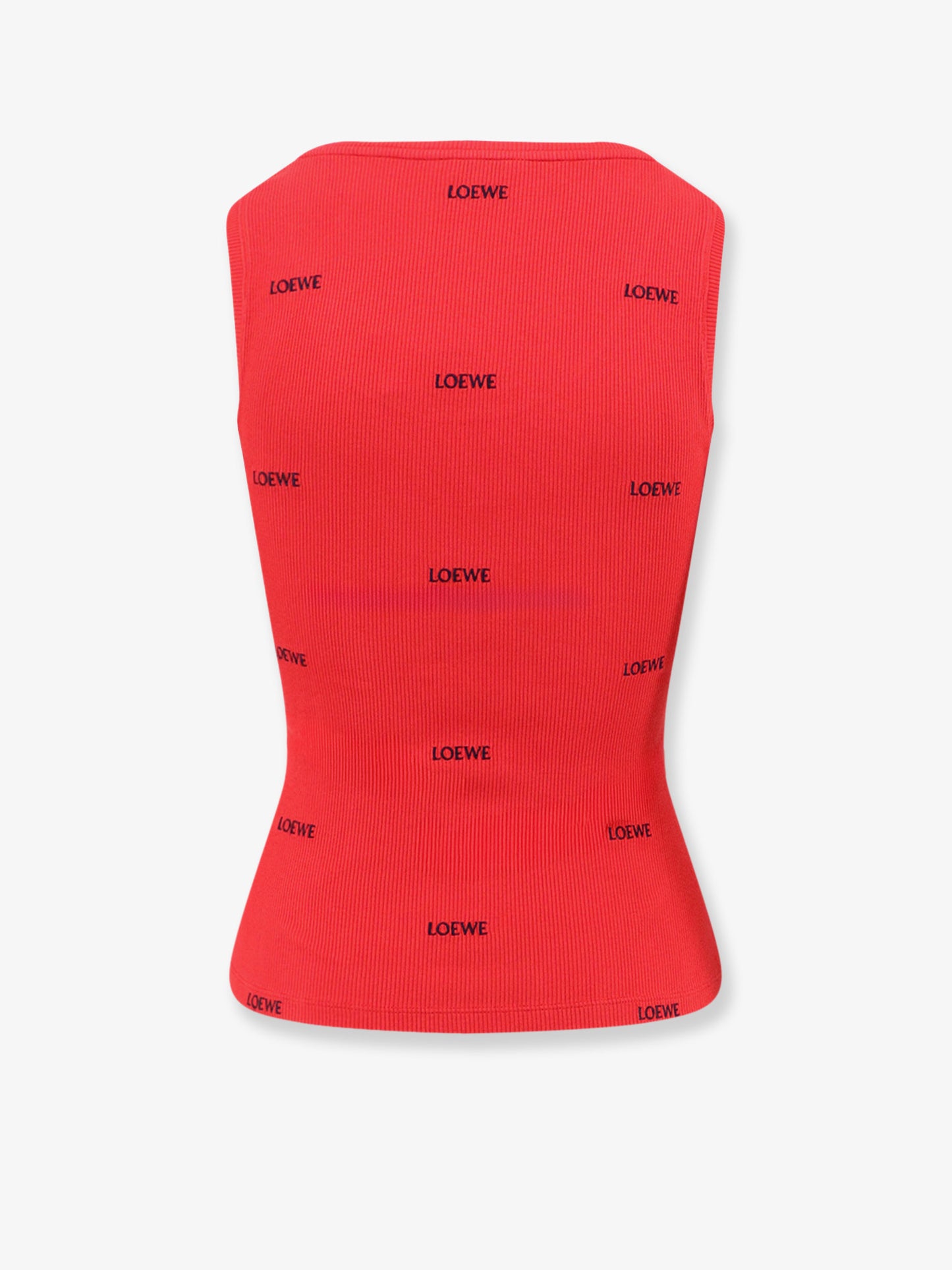 Cotton tank top with all-over embroidered logo lettering