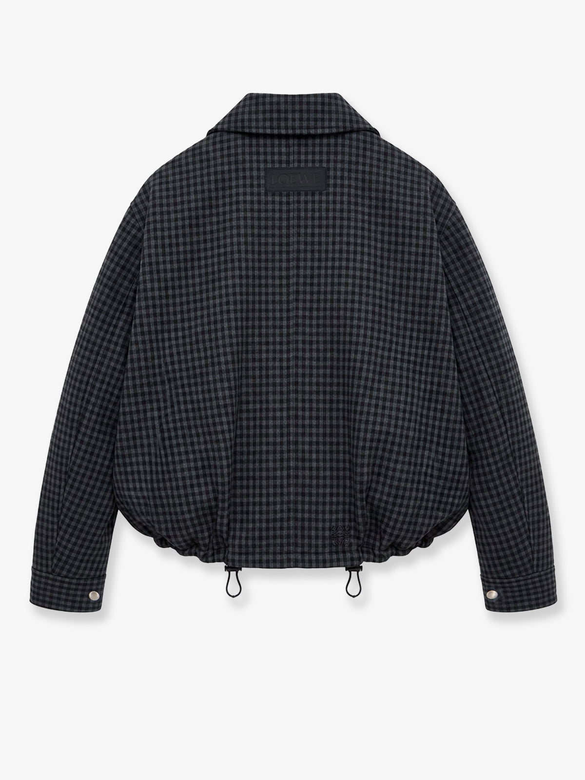 Lightweight wool jacket with a check pattern