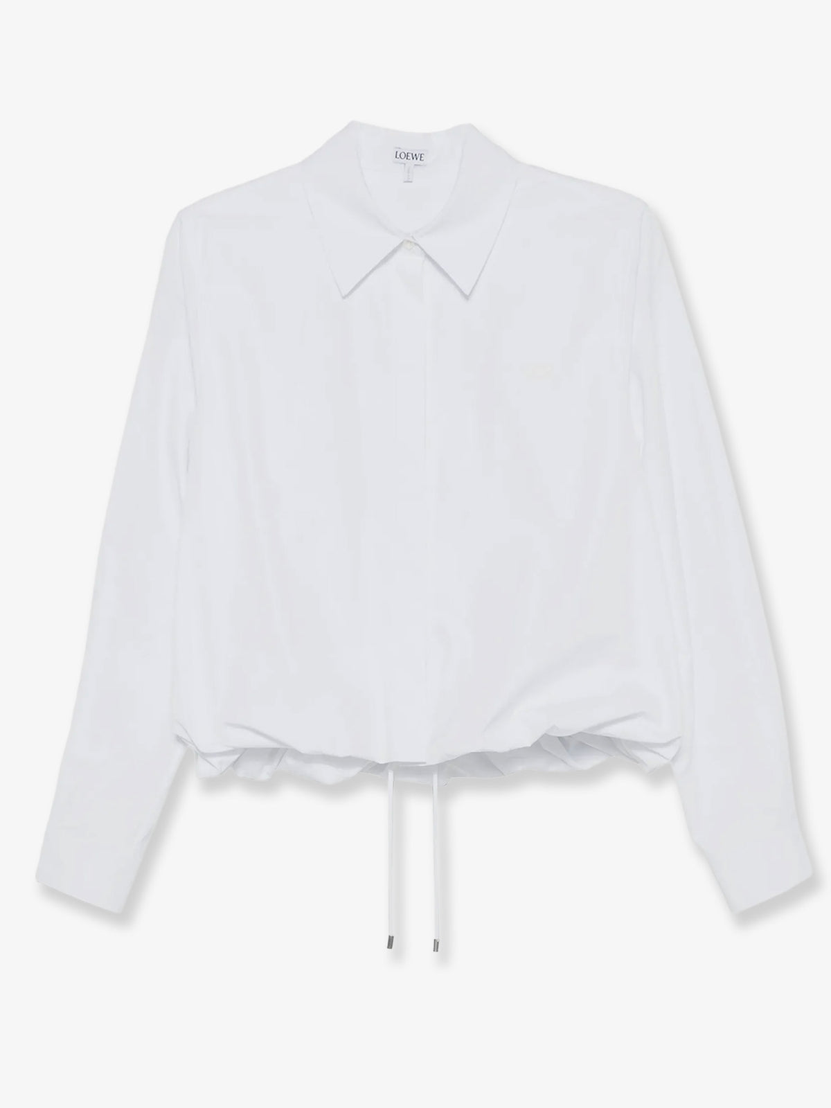 Cotton shirt with adjustable drawstring