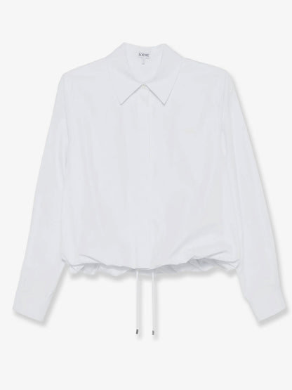Cotton shirt with adjustable drawstring thumbnail