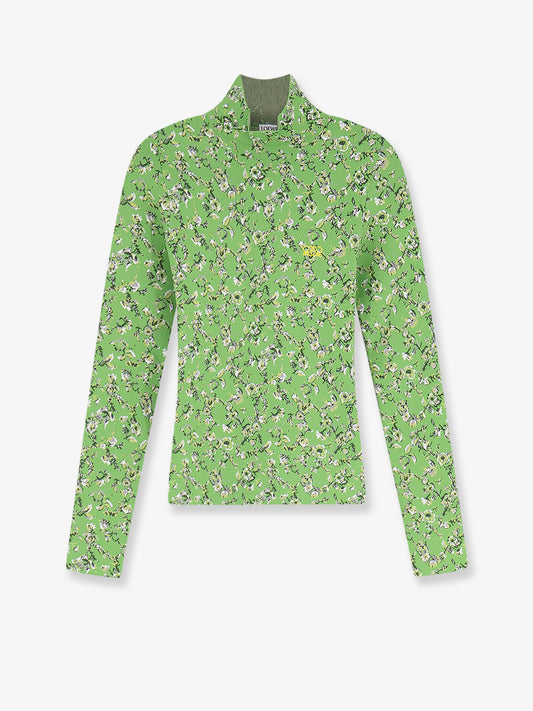 Viscose blend top with floral motif