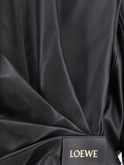 Cropped leather jacket with back logo patch thumbnail