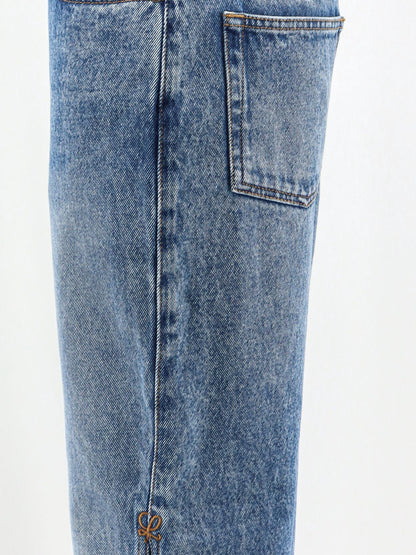 Paula's Ibiza- Blue denim jeans with side embroidered logo thumbnail