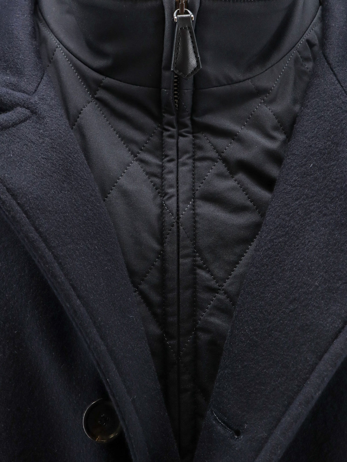 Elan cashmere coat with internal vest