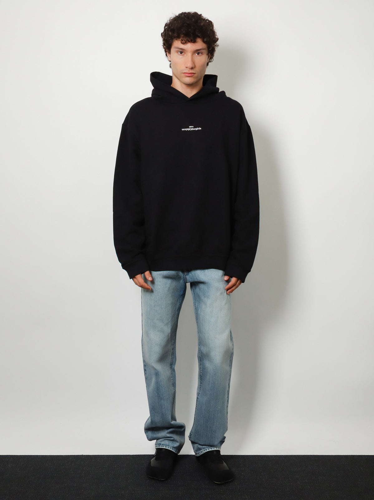 Cotton sweatshirt with front embroidered logo